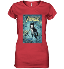 Marvel Namor Avengers Comic Cover Women's V-Neck T-Shirt Women's V-Neck T-Shirt - skytshirtshop