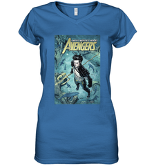 Marvel Namor Avengers Comic Cover Women's V-Neck T-Shirt Women's V-Neck T-Shirt - skytshirtshop