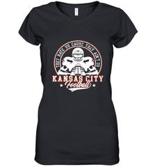 Vintage NFL Kansas City Football Logo Women's V-Neck T-Shirt Women's V-Neck T-Shirt - skytshirtshop