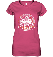 Vintage NFL Kansas City Football Logo Women's V-Neck T-Shirt Women's V-Neck T-Shirt - skytshirtshop