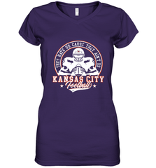 Vintage NFL Kansas City Football Logo Women's V-Neck T-Shirt Women's V-Neck T-Shirt - skytshirtshop