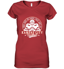 Vintage NFL Kansas City Football Logo Women's V-Neck T-Shirt Women's V-Neck T-Shirt - skytshirtshop