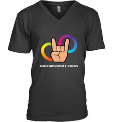 Neurodiversity Rocks Shirt Brain Autism Awareness Men's V-Neck