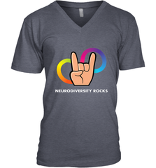 Neurodiversity Rocks Shirt Brain Autism Awareness Men's V-Neck Men's V-Neck - skytshirtshop