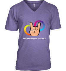 Neurodiversity Rocks Shirt Brain Autism Awareness Men's V-Neck Men's V-Neck - skytshirtshop