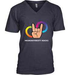 Neurodiversity Rocks Shirt Brain Autism Awareness Men's V-Neck